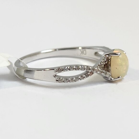 VTG NWT 925 Ethiopian Fire Opal Pave Ring Size 11 - Picture 3 of 9